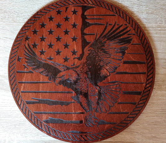 "Flying Eagle Flag" Wood Engraving